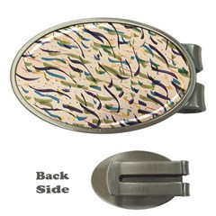 Abstract Pattern Freestyle Painting Money Clips (oval)  by Wegoenart