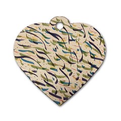 Abstract Pattern Freestyle Painting Dog Tag Heart (two Sides) by Wegoenart