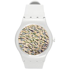 Abstract Pattern Freestyle Painting Round Plastic Sport Watch (m) by Wegoenart