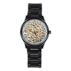 Abstract Pattern Freestyle Painting Stainless Steel Round Watch by Wegoenart