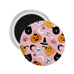 Pumpkin Cat Pattern Skull 2.25  Magnets Front