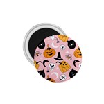 Pumpkin Cat Pattern Skull 1.75  Magnets Front