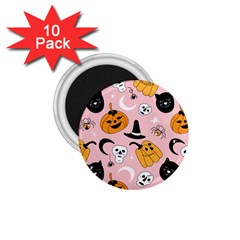 Pumpkin Cat Pattern Skull 1 75  Magnets (10 Pack)  by Wegoenart