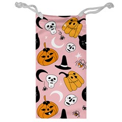 Pumpkin Cat Pattern Skull Jewelry Bag