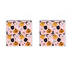 Pumpkin Cat Pattern Skull Cufflinks (Square)