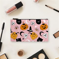 Pumpkin Cat Pattern Skull Cosmetic Bag (small) by Wegoenart