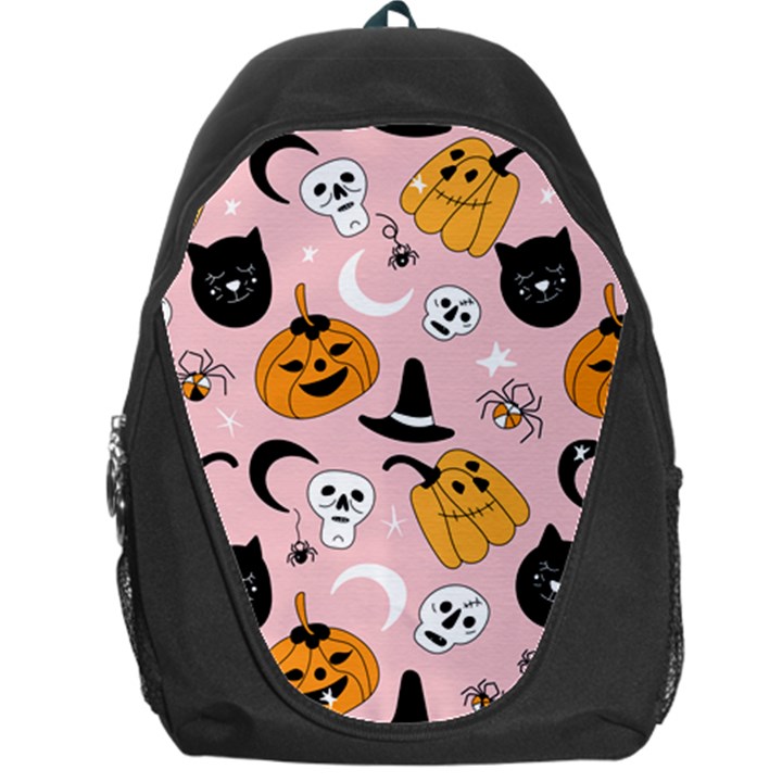 Pumpkin Cat Pattern Skull Backpack Bag