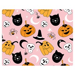 Pumpkin Cat Pattern Skull Double Sided Flano Blanket (medium)  by Wegoenart