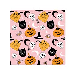 Pumpkin Cat Pattern Skull Square Satin Scarf (30  x 30 )