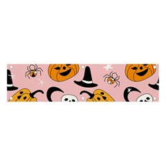 Pumpkin Cat Pattern Skull Banner And Sign 4  X 1  by Wegoenart