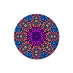 Mandala Rosette Floral Pattern Rubber Coaster (Round) Front