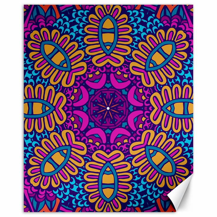 Mandala Rosette Floral Pattern Canvas 16  x 20 