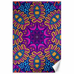 Mandala Rosette Floral Pattern Canvas 20  X 30  by Wegoenart