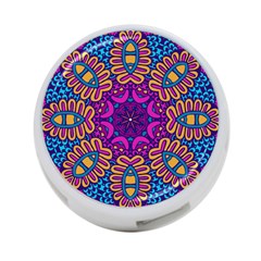 Mandala Rosette Floral Pattern 4-port Usb Hub (one Side) by Wegoenart