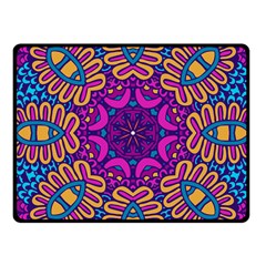 Mandala Rosette Floral Pattern Fleece Blanket (small) by Wegoenart