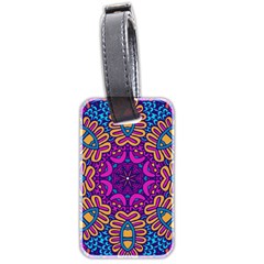 Mandala Rosette Floral Pattern Luggage Tag (two Sides) by Wegoenart