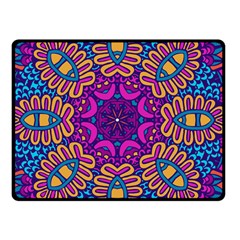 Mandala Rosette Floral Pattern Double Sided Fleece Blanket (small)  by Wegoenart