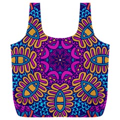 Mandala Rosette Floral Pattern Full Print Recycle Bag (xxl) by Wegoenart