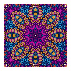 Mandala Rosette Floral Pattern Banner And Sign 3  X 3  by Wegoenart