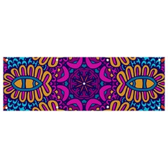 Mandala Rosette Floral Pattern Banner And Sign 9  X 3  by Wegoenart