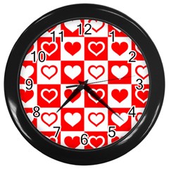 Background-card-checker-chequered Wall Clock (black)