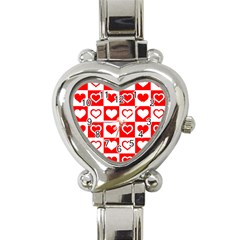 Background-card-checker-chequered Heart Italian Charm Watch