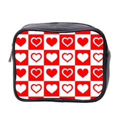 Background-card-checker-chequered Mini Toiletries Bag (two Sides)