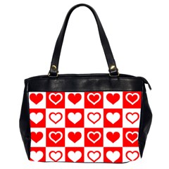 Background-card-checker-chequered Oversize Office Handbag (2 Sides)