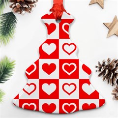 Background-card-checker-chequered Christmas Tree Ornament (two Sides)