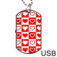 Background-card-checker-chequered Dog Tag Usb Flash (one Side)