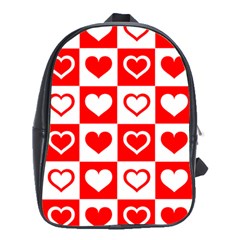 Background-card-checker-chequered School Bag (xl)