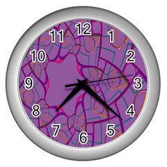 Abstract-1 Wall Clock (silver) by nateshop