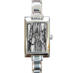 Abstract-black White (1) Rectangle Italian Charm Watch by nateshop