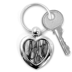 Abstract-black White (1) Key Chain (heart) by nateshop