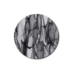 Abstract-black White (1) Rubber Round Coaster (4 Pack) by nateshop