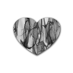 Abstract-black White (1) Rubber Heart Coaster (4 Pack) by nateshop