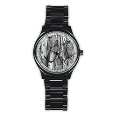 Abstract-black White (1) Stainless Steel Round Watch by nateshop