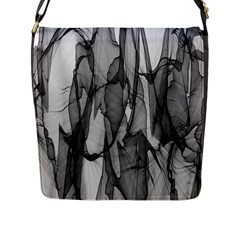 Abstract-black White (1) Flap Closure Messenger Bag (l) by nateshop