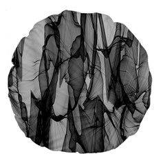 Abstract-black White (1) Large 18  Premium Flano Round Cushions by nateshop