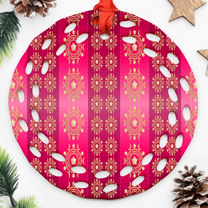 Background-15 Round Filigree Ornament (Two Sides)