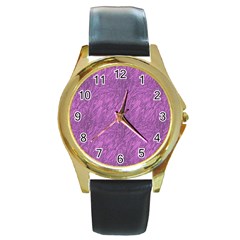 Background-17 Round Gold Metal Watch by nateshop