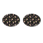 Background-roses Cufflinks (Oval) Front(Pair)