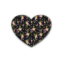 Background-roses Rubber Heart Coaster (4 Pack) by nateshop