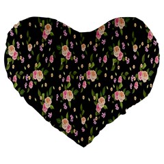 Background-roses Large 19  Premium Heart Shape Cushions by nateshop