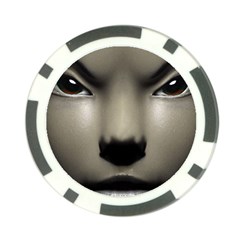 Close Up Portrait Asian Woman Close Up Portrait Asian Woman Poker Chip Card Guard by dflcprintsclothing