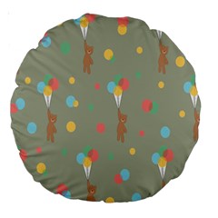 Bear 1 Large 18  Premium Round Cushions by nateshop