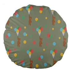 Bear 1 Large 18  Premium Flano Round Cushions by nateshop