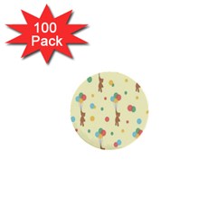 Bear 2 1  Mini Buttons (100 Pack)  by nateshop