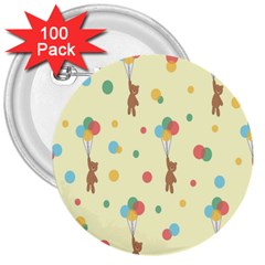 Bear 2 3  Buttons (100 Pack)  by nateshop