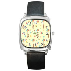 Bear 2 Square Metal Watch by nateshop